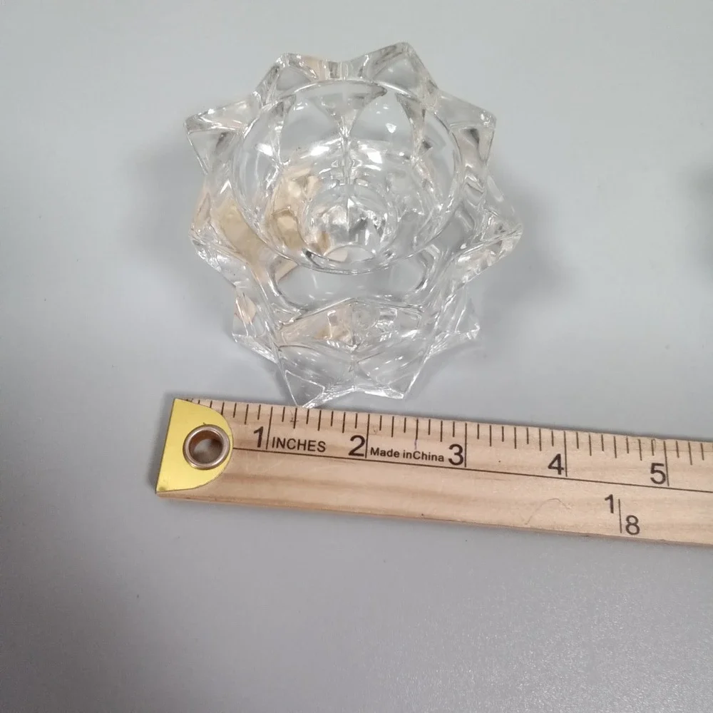 Mikasa Sparkling‎ Star Crystal Votive Candle Holders Pair QQ227/839 Japan Clear